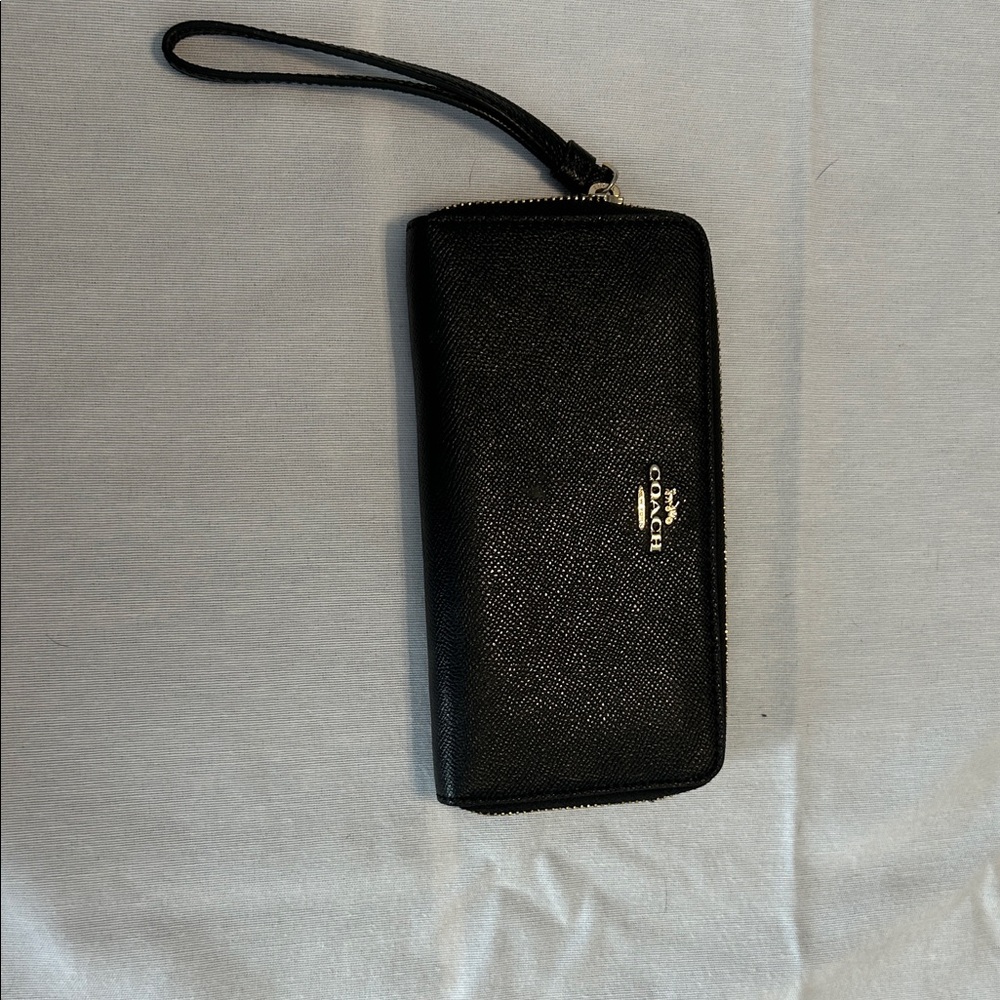 Coach Black Zip-Around Wristlet